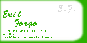 emil forgo business card
