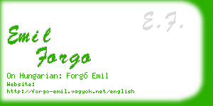 emil forgo business card